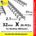 32mm 2:1 23-Loop Double Wire Binding Spines 1 X 30-PCS± #WireO #Wire #BindingComb #9506