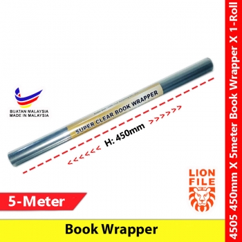 【450mmX5meter】 Lion Super Clear Book Wrapper X 1-Roll #PembalutBuku #包书纸 #BookWrapper #4505 #透明包书纸