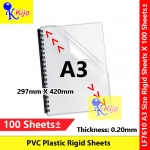 A3 Size Rigid Sheet PVC Transparent Cover Clear Plastic Cover 1 X 100sheets± #A3 #Color #透明塑料片 #PVC #RigidSheet #7610