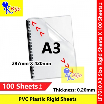 A3 Size Rigid Sheet PVC Transparent Cover Clear Plastic Cover 1 X 100sheets± #A3 #Color #透明塑料片 #PVC #RigidSheet #7610 A3 Size Rigid Sheet PVC Transparent Cover Clear Plastic Cover 1 X 100sheets± #A3 #Color #透明塑料片 #PVC #RigidSheet #7610