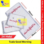 【24-Helai】 83 Tuala Good Morning Tuala Putih Selamat Pagi 2 X 12-Helai #83 #GoodMorningTowel #TualaPutih #100%Cotton