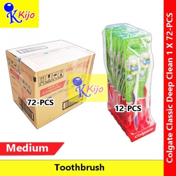 【72-PCS】 Colgate Classic Deep Clean Medium 1 X 72-PCS #Colgate #BerusGigi #SikatGigi #8555 #高露洁牙刷