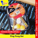 Kuang Feng 2-PCS Table Tennis Racket + 3-PCS Ping Pong Ball X 1-SET #8818 #Kijo #A881 #乒乓球拍 #狂风 #PingPong