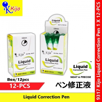 【12-PCS】 Kijo Liquid Correction Pen 0.8mm 7ml 1 X 12-PCS #Kijo #9317 #LiquidPaper #CorrectionPen #改正笔 #修正液 #涂改液 【12-PCS】 Kijo Liquid Correction Pen 0.8mm 7ml 1 X 12-PCS #Kijo #9317 #LiquidPaper #CorrectionPen #改正笔 #修正液 #涂改液