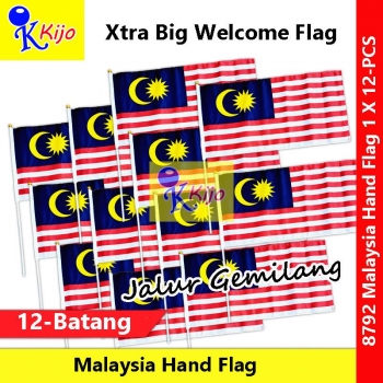 【12-PCS】 Extra Big Malaysia Hand Flag 1 X 12-PCS Bendera Malaysia Tangan Welcome Flag #JalurGemilang #Malaysia #8792