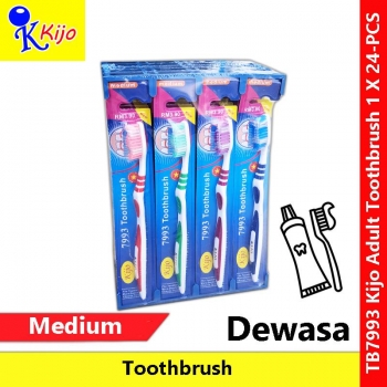 【24-PCS】 KIJO Adult Toothbrush Medium / Hard 1 X 24-PCS #KIJO #Adult #BerusGigi #Toothbrush #牙刷 #成人 #7993