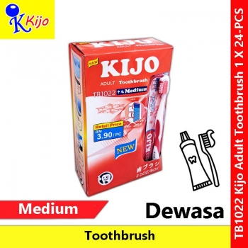 【24-PCS】 KIJO Adult Toothbrush Medium 1 X 24-PCS #KIJO #Adult #BerusGigi #Toothbrush #牙刷 #成人 #1022