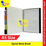 【A5-Size】 Spiral Note Book PVC Cover 80gsm 140x207mm 120sheets X 1-Book #A5 #Note #Book #4index #A74-25 #9587 #2159