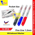 【12-PCS】 Yosogo 517 Pocket Size Whiteboard Marker #Yosogo #517 #whiteboardmarker #Pocketsize
