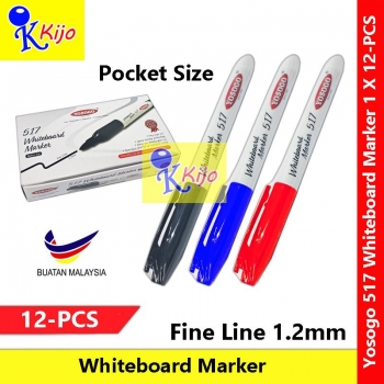【12-PCS】 Yosogo 517 Pocket Size Whiteboard Marker #Yosogo #517 #whiteboardmarker #Pocketsize