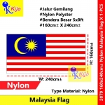 Malaysia Flag Nylon Polyster 5x8ft± 160cmX240cm± Bendera Malaysia Jalur Gemilang #2079 #MalaysiaFlag