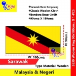 90cm± X 180cm± Sarawak Flag Woolen Flag Negeri Sarawak Bumi Kenyalang #3639 #WoolenFlag #Tebal #Sarawak