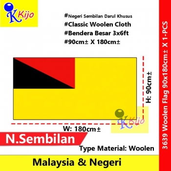 90cm± X 180cm± Negeri Sembilan Flag Woolen Flag Negeri Sembilan Darul Khusus #3639 #WoolenFlag #Tebal #Sembilan