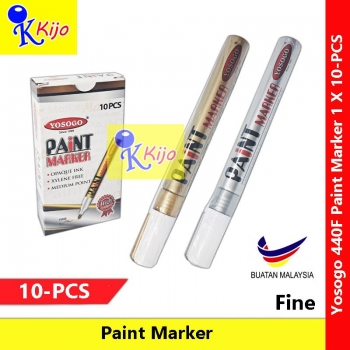 【10-PCS】 Yosogo Paint Marker Fine 1 X 10-PCS #440F #Gold #Silver #PaintMarkerPen #Paint #Yosogo