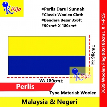 90cm± X 180cm± Perlis Flag Woolen Flag Negeri Perlis Darul Sunnah #3639 #WoolenFlag #Tebal #Perlis