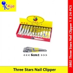 Three Stars Stainless Steel Nail Clipper 3802 6cm± 1-Box = 24-PCS
