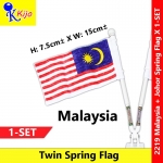 【2in1】 Twin Spring Flag Malaysia + Johor Flag Table Spring Flag #Bendera #双旗弹簧旗 #马拉西亚 #柔佛 #JalurGemilang+Johor #2219