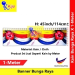 【1-Meter】 Banner Kain Bunga Raya / Event Merdaka Banner / Jalur Gemilang / Malaysia Flag #国花布 #KainBungaRaya #BungaRaya