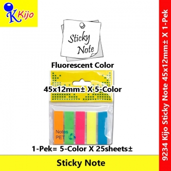 Kijo 45x12mm± PVC Sticky Note Adhesive Glue Memo Pad Post-it Note #9234 #StickyNote #MemoPad #Post-it #Marking #Remark