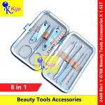 8in1 Beauty Tool Accessories Nail Clipper Eyebrow Scissors Pimple Kit Set Tweezer Ear Wax Cleaning #2469 #Y-0708