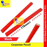 Blank Carpenter's Pencil 178mm Pensil Tukang Kayu #2019