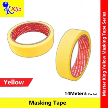 Master King Yellow Masking Tape Painting Tape Marking Tape 14meter± #PitaPekelat #MaskingTape #PaperMarkingTape #yellow