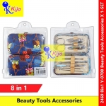 8in1 Beauty Tool Accessories Nail Clipper Eyebrow Scissors Pimple Kit Set Tweezer Ear Wax Cleaning #2469 #Y-0708