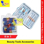 8in1 Beauty Tool Accessories Nail Clipper Eyebrow Scissors Pimple Kit Set Tweezer Ear Wax Cleaning #2469 #Y-0708
