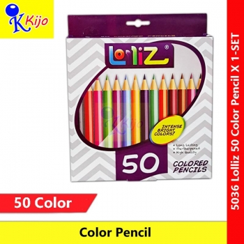 Lolliz 50 Colored Pencils Pensil Warna 50 Colour #ColorPencil #5036 #Lolliz #Wood #PensilWarna #Art #Coloring