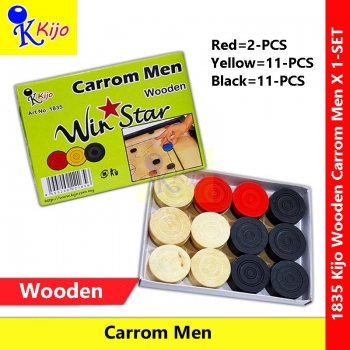 Kijo Win Star Wooden Carrom Men Classic Wooden #1835 #Kijo #Wooden #Playwin #CarronMen #WinStar