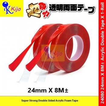 24mm X 8M± Kijo Super Strong Double Sided Acrylic Foam Tape #Clear #DoubleTape #Acrylic #Kijo #HeavyDuty #Transparent #双面贴纸 #亚克力 #24080