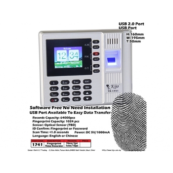 1741 KIJO Fingerprint Time Recorder