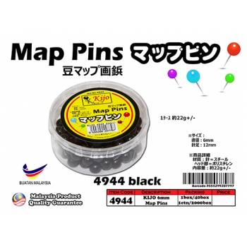 4944-black KIJO Black Map Pins