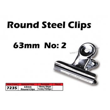 7235 63mm No:2 Round Steel Clips