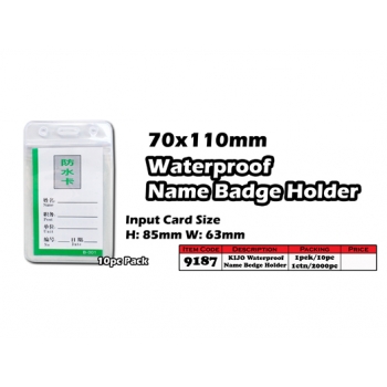 9187 Kijo Waterproof Name Badge Holder