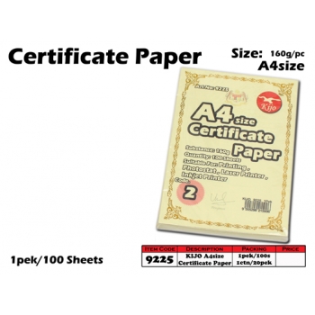9225-2 KIJO A4size Certificate Paper