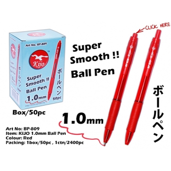 BP-809 KIJO 1.0mm Ball Pen-Red
