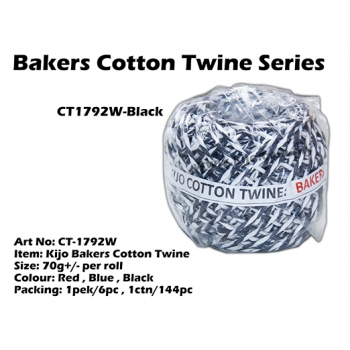 CT1792W-Kijo Bakers Cotton Twine Black