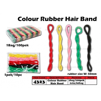 4323 Colour Rubber Hair Band