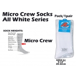 4850 Kijo Micro Crew White Socks
