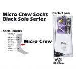 6873 Kijo Micro Crew Black Sole Socks