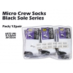 6873 Kijo Micro Crew Black Sole Socks
