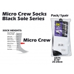 6874 Kijo Micro Crew Black Sole Socks
