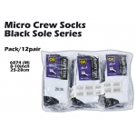 6874 Kijo Micro Crew Black Sole Socks