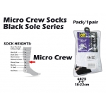 6875 Kijo Micro Crew Black Sole Socks