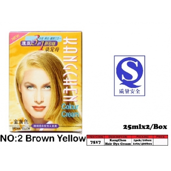 7517-2 Kang Chen Hair Dye Cream No:2 Brown Yellow