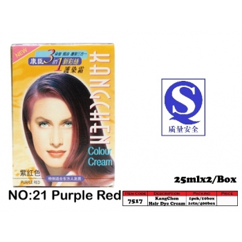 7517-21 Kang Chen Hair Dye Cream No:21 Purple Red  
