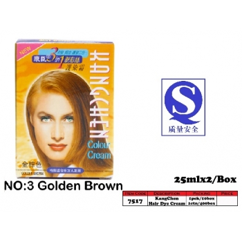 7517-3 Kang Chen Hair Dye Cream No:3 Golden Brown