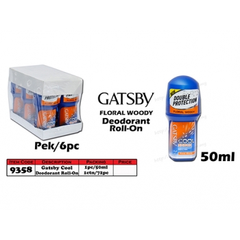 9358 Gatsby Cool Deodorant Roll-On 50ml