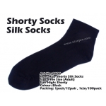 9606 Kijo Shorty Silk Socks-Black